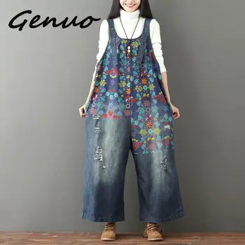 Wide Leg Bib Denim Overalls 2019 Women Vintage Printed Flower jean Jumpsuits Female Large size Drop Crotch Denim Rompers
Wide Leg Bib Denim Overalls 2019 Women Vintage Printed Flower jean Jumpsuits Female Large size Drop Crotch Denim Rompers