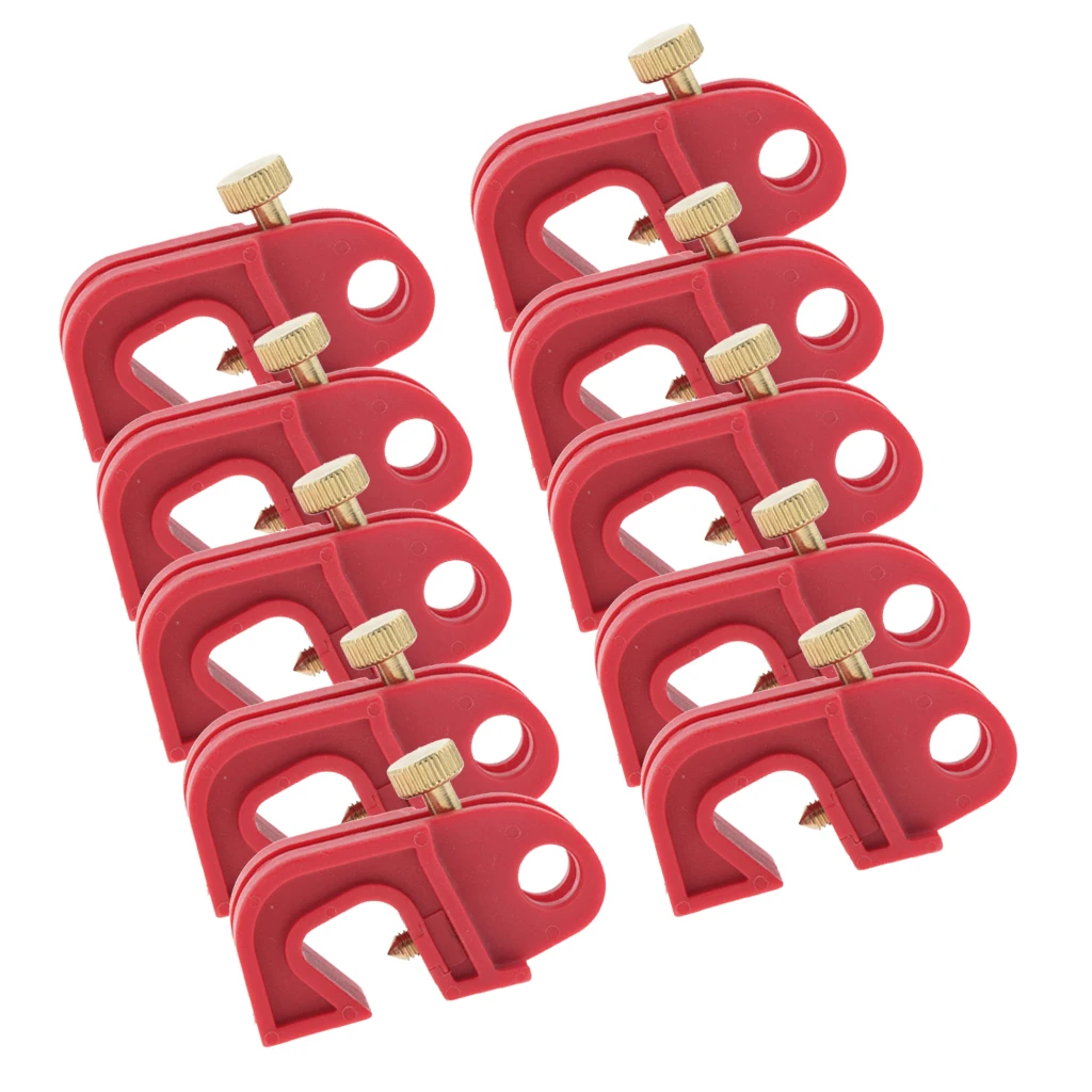 10PCS/LOT Universal Circuit Breaker Lockout Red With Twisted Screw Made of Glass Filled Nylon Sturdy and Durable in Use