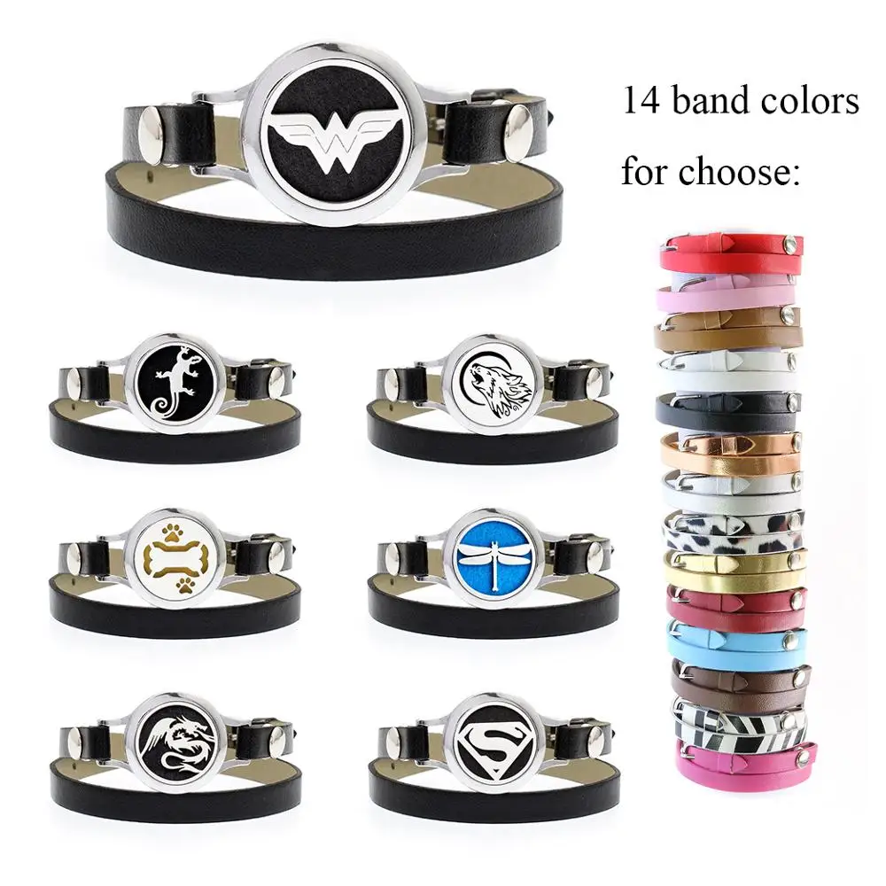 BINSONG 25mm twisted super heroes Essential Oil Locket Perfume Diffuser Bracelet double circle Leather Wristband 10p free pads
BINSONG 25mm twisted super heroes Essential Oil Locket Perfume Diffuser Bracelet double circle Leather Wristband 10p free pads