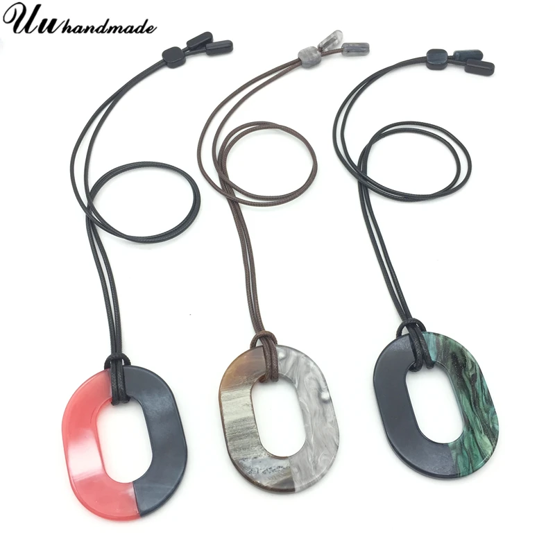 Adjustable Long leather rope chain Color acrylic stitching oval Pendant Women choker jewelry kolye collares chocker bijoux femme
Adjustable Long leather rope chain Color acrylic stitching oval Pendant Women choker jewelry kolye collares chocker bijoux femme