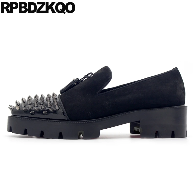 Spike Party Dandelion 47 Rivet Men Loafers Luxury Brand Rubber Shoes Velvet 11 Stud Large Size Square Toe Black Genuine Leather
Spike Party Dandelion 47 Rivet Men Loafers Luxury Brand Rubber Shoes Velvet 11 Stud Large Size Square Toe Black Genuine Leather