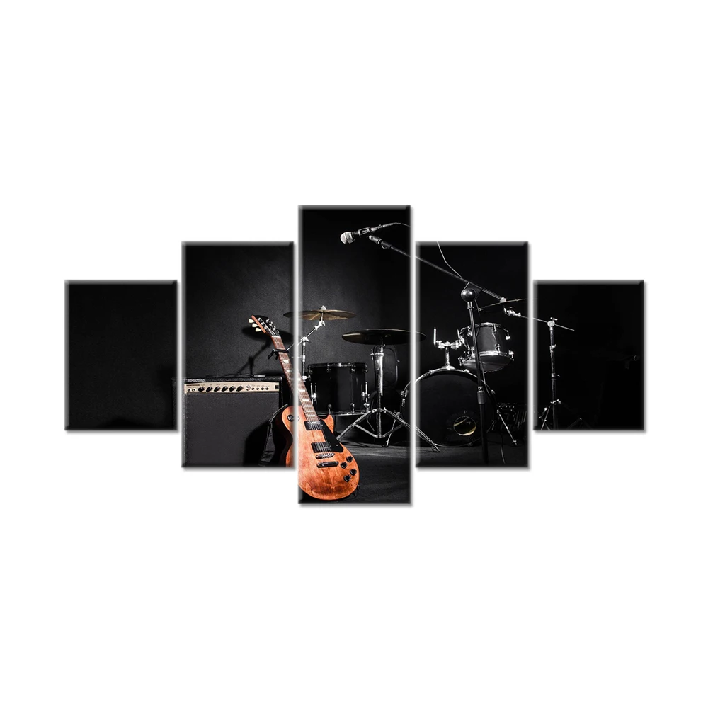 HD-Printed-5-piece-canvas-painting-music-guitar-drum-instruments-posters-and-prints-wall-art-canvas (3)
