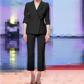 Custom fashion new double-breasted casual fashion ladies suit two-piece suit (jacket + pants) women's business formal suit
Custom fashion new double-breasted casual fashion ladies suit two-piece suit (jacket + pants) women's business formal suit