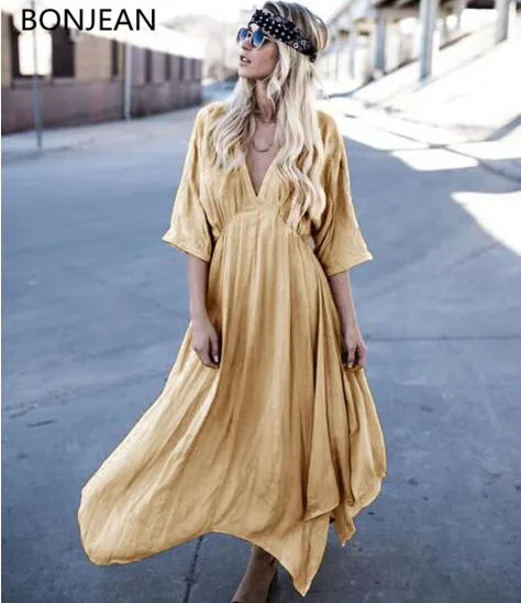 Maxi Dress Polyester Cotton Vadim Women Dress Bohemian Limited Top Fashion V-neck Robe Free Shiping 2019 Autumn Sexy V Collar
Maxi Dress Polyester Cotton Vadim Women Dress Bohemian Limited Top Fashion V-neck Robe Free Shiping 2019 Autumn Sexy V Collar