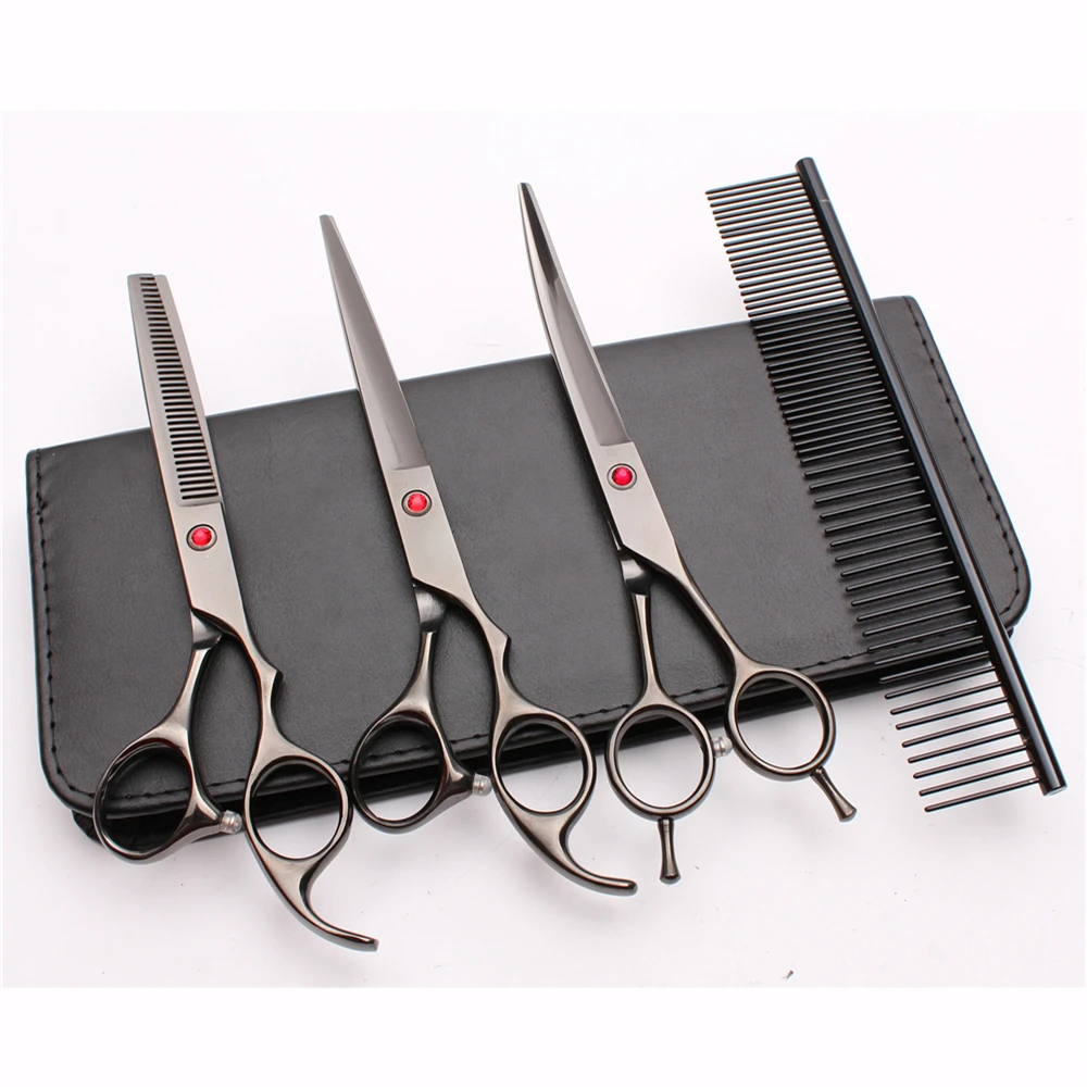C3002 4Pcs 7" 19.5cm Customized Logo Japan 440C Comb+Cutting+Thinning Scissors+UP Curved Shears Professional Pets Hair Scissors
C3002 4Pcs 7" 19.5cm Customized Logo Japan 440C Comb+Cutting+Thinning Scissors+UP Curved Shears Professional Pets Hair Scissors