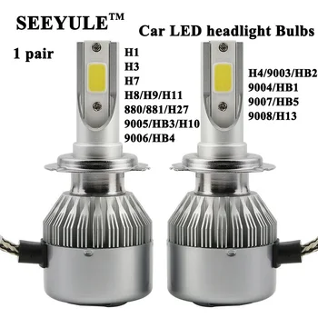 1 pair SEEYULE 6000K 7800LM Car LED Headlight Bulbs H1 H3 H7 H8/H9/H11 880/881/H27 9005/H10 9006 H4/9003 9004 9007 H13/9008 Bulb
1 pair SEEYULE 6000K 7800LM Car LED Headlight Bulbs H1 H3 H7 H8/H9/H11 880/881/H27 9005/H10 9006 H4/9003 9004 9007 H13/9008 Bulb