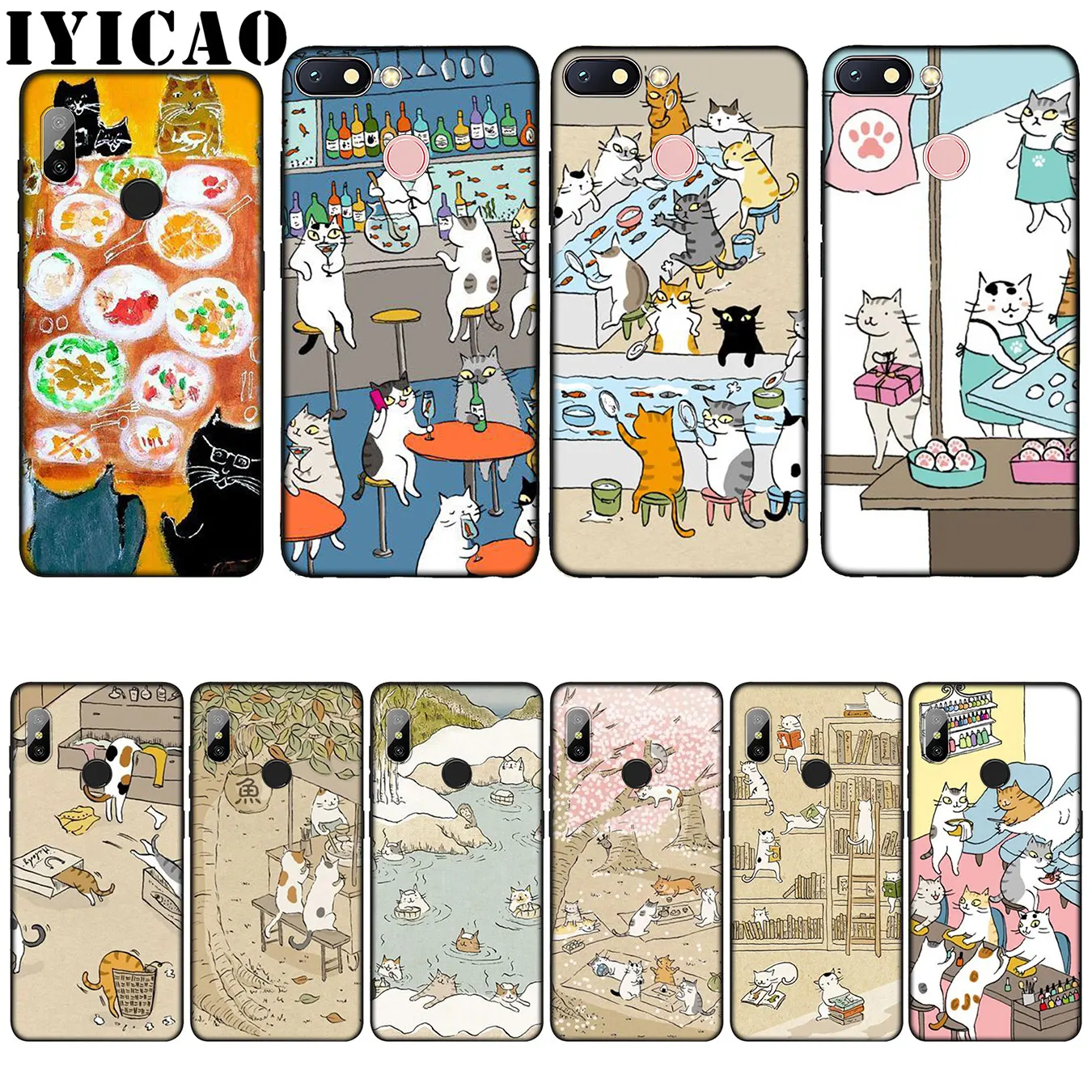 IYICAO Japanese Cat Drink Silicone Soft Case for Xiaomi Redmi 6A 5A Note 8 7 4 4X 5 Plus 6 Pro Black TPU Cover
IYICAO Japanese Cat Drink Silicone Soft Case for Xiaomi Redmi 6A 5A Note 8 7 4 4X 5 Plus 6 Pro Black TPU Cover