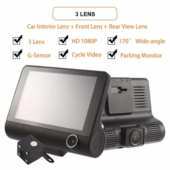 4 Inch HD 1080P 3 Lens Car DVR Motion Detection & Parking Monitor Dash Cam Vehicle Video Recorder with Rearview Camera
4 Inch HD 1080P 3 Lens Car DVR Motion Detection & Parking Monitor Dash Cam Vehicle Video Recorder with Rearview Camera