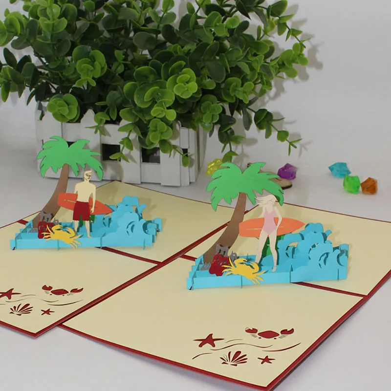 Hollow Red Cover Greeting Card Engraving Paper-cut Boy Girl Surf Foldable Card Holiday Birthday Card Party Invitation Card
Hollow Red Cover Greeting Card Engraving Paper-cut Boy Girl Surf Foldable Card Holiday Birthday Card Party Invitation Card
