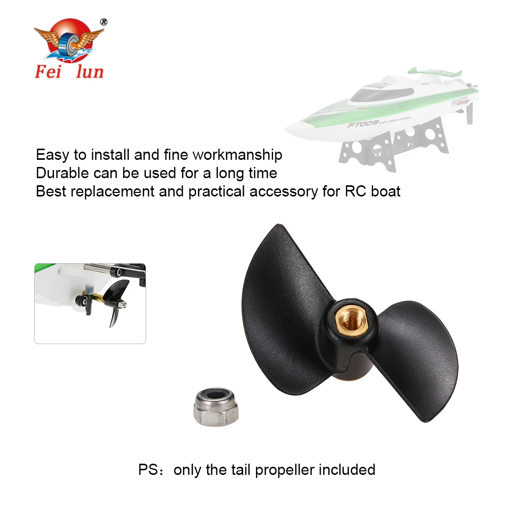 Feilun FT009-12 Boats Spare Part Tail Propeller for Feilun FT009 RC Boat Ship RC Speedboat Model Toys Tail Propellers
Feilun FT009-12 Boats Spare Part Tail Propeller for Feilun FT009 RC Boat Ship RC Speedboat Model Toys Tail Propellers