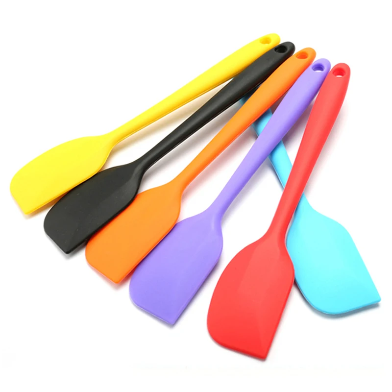 Colorful Kitchen Silicone Spatula Rubber Baking Scraper Mixer Non-Stick Pastry Cake Scraper Brush 2 Sizes Kitchen Bakeware Tools (3)