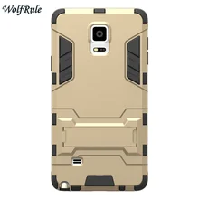 Case For Samsung Note 4 Cover Silicone & Plastic Armor Case For Samsung Galaxy Note 4 Note4 Sm-N9100 Business Phone Stand Bags