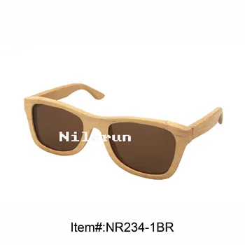 hot sale brown polarized natural bamboo sunglasses