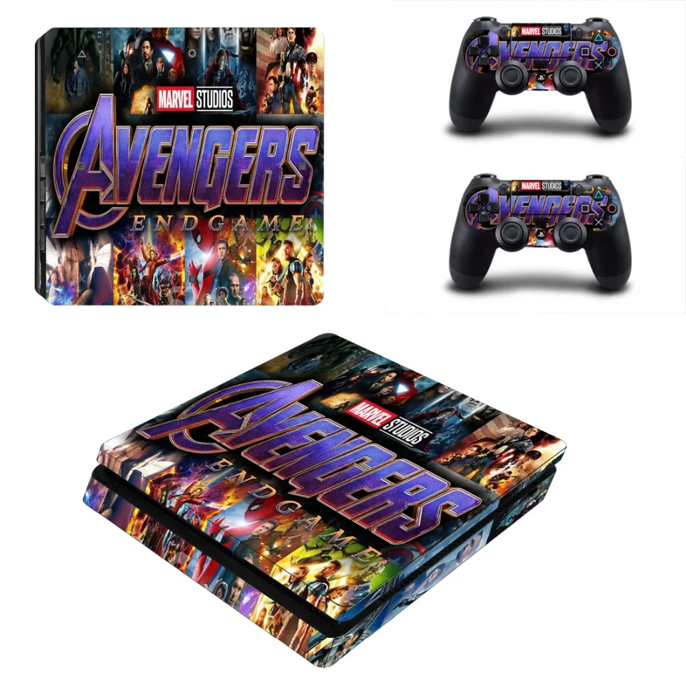 Фото PS4 Slim Skin Sticker For Sony PlayStation 4 Console and Controllers of Decal Vinyl - The Avengers Endgame | Электроника