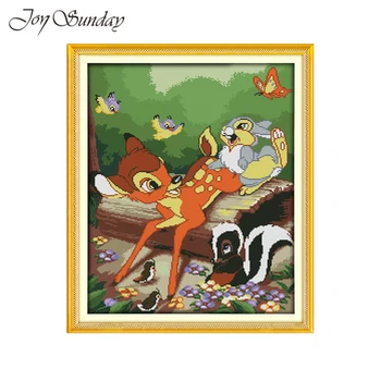 Joy Sunday Forest Deer Cartoon Paintings Counted Printed on Canvas 14CT 11CT Cross Stitch Patterns DIY Handwork Embroidery sets
Joy Sunday Forest Deer Cartoon Paintings Counted Printed on Canvas 14CT 11CT Cross Stitch Patterns DIY Handwork Embroidery sets