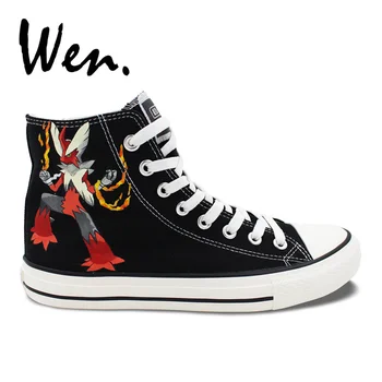 Wen Hand Painted Black Shoes Design Custom Pokemon Blaziken Anime High Top Canvas Sneakers for Women Men Sport Plimsolls
Wen Hand Painted Black Shoes Design Custom Pokemon Blaziken Anime High Top Canvas Sneakers for Women Men Sport Plimsolls