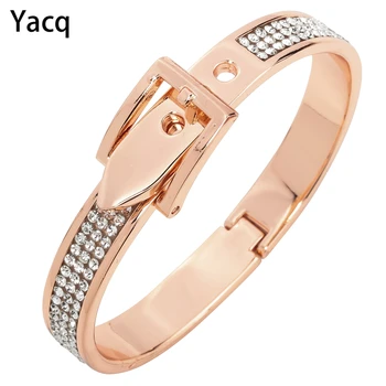 YACQ Belt Bracelet Bangle Fashion Jewelry Gift for Women Her Wife Silver Rose Gold Color Crystal FT05 Dropshipping Adjustable
YACQ Belt Bracelet Bangle Fashion Jewelry Gift for Women Her Wife Silver Rose Gold Color Crystal FT05 Dropshipping Adjustable