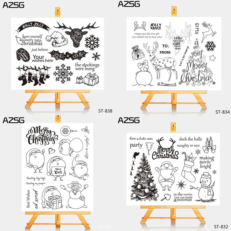 AZSG Merry Christmas Silicone Clear Stamps/Seal For DIY Scrapbooking Decorative Card Making Craft Fun Decoration Supplies
AZSG Merry Christmas Silicone Clear Stamps/Seal For DIY Scrapbooking Decorative Card Making Craft Fun Decoration Supplies