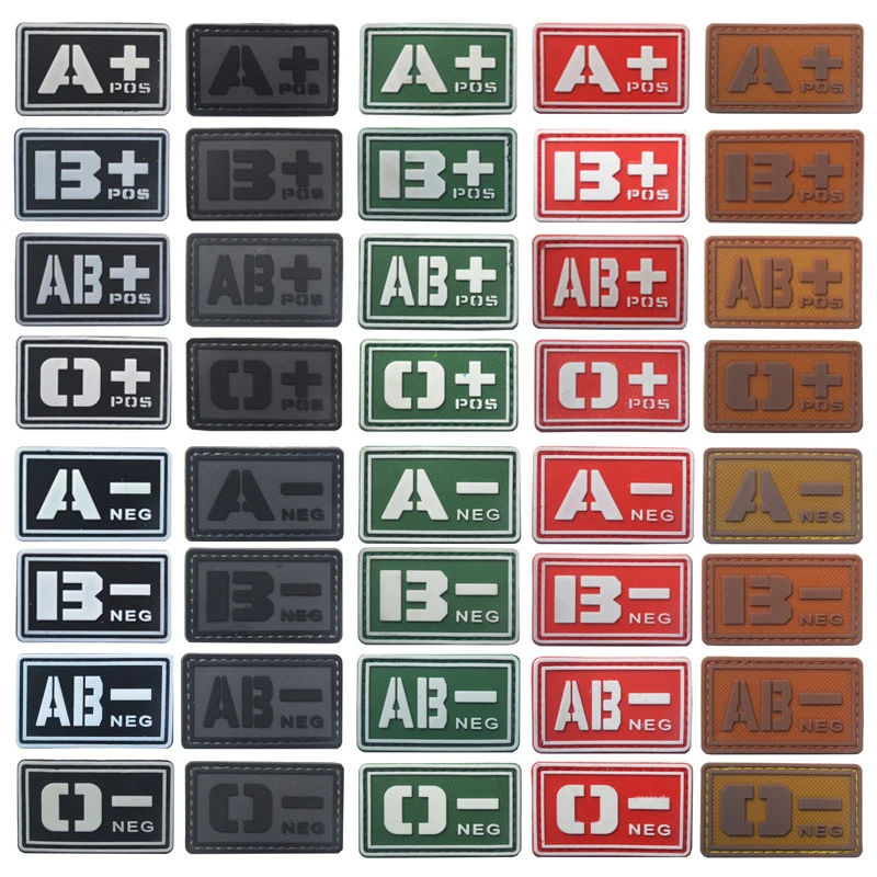 Blood Type Patch A+ B+ AB+ O+ Positive A B AB O + POS A- B- AB- O- NEG - Negative PVC Badge Morale Tactical Military Hook Patch
Blood Type Patch A+ B+ AB+ O+ Positive A B AB O + POS A- B- AB- O- NEG - Negative PVC Badge Morale Tactical Military Hook Patch