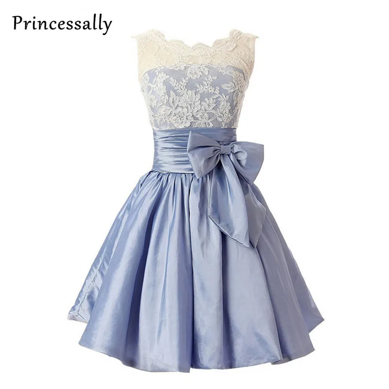 Lace Bridesmaid Dress Dusty Blue Sleeveless Sheer Neck Knee Length Prom Party Dress Vestido De Festa De Casamento Vestido Madrin
Lace Bridesmaid Dress Dusty Blue Sleeveless Sheer Neck Knee Length Prom Party Dress Vestido De Festa De Casamento Vestido Madrin