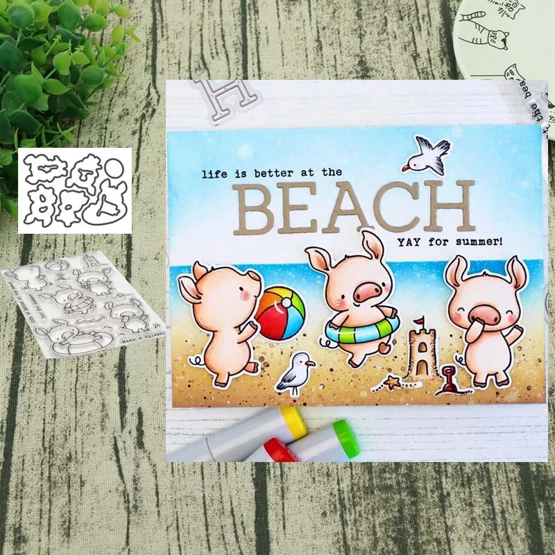Pig Metal Cutting Dies and clear stamps DIY Scrapbooking Card Stencil Paper Card Album Decoration Paper
Pig Metal Cutting Dies and clear stamps DIY Scrapbooking Card Stencil Paper Card Album Decoration Paper