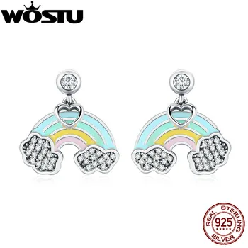 WOSTU High Quality 925 Sterling Silver Love Of Rainbow Drop Earrings For Women Female Earring Jewelry Birthday Gift CQE471
WOSTU High Quality 925 Sterling Silver Love Of Rainbow Drop Earrings For Women Female Earring Jewelry Birthday Gift CQE471