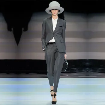 Custom Made Charcoal Jacket+Pants Elegant Pant Suits Womens Business Suits 2 Piece Sets Blazer Female Office Uniform Formal Suit
Custom Made Charcoal Jacket+Pants Elegant Pant Suits Womens Business Suits 2 Piece Sets Blazer Female Office Uniform Formal Suit