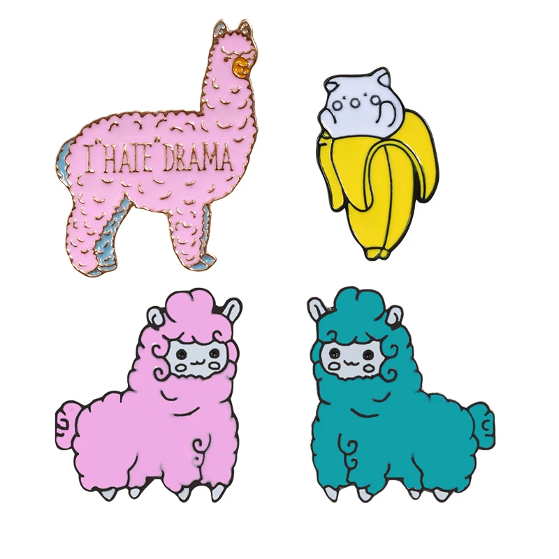 4 Pcs Kawaii Brooches For Girl Pink Pins Alpaca Mutton Alpaca Cat Banana Lapel Pin Enamel Badge Women Backpack Icon Cute Jewelry
4 Pcs Kawaii Brooches For Girl Pink Pins Alpaca Mutton Alpaca Cat Banana Lapel Pin Enamel Badge Women Backpack Icon Cute Jewelry