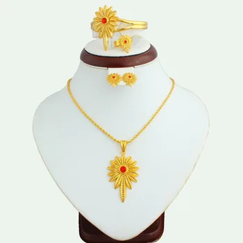 JH Brand New Red/white/blue Stone Ethiopia Gold Leaf Jewelry Sets High-end Wedding Bridal Gift African India Women's Jewelry Set
JH Brand New Red/white/blue Stone Ethiopia Gold Leaf Jewelry Sets High-end Wedding Bridal Gift African India Women's Jewelry Set