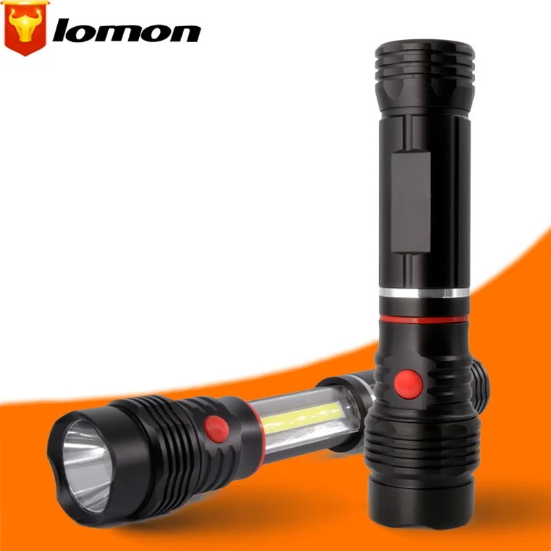 Фото Lomon 9178 LED multifunctional torch COB telescopic working light strong magnetic aluminum alloy flashlight | Лампы и освещение