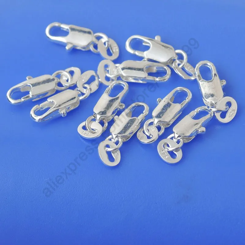 Wholesale Jewelry Findings 50PCS Real Pure 925 Sterling Silver Lobster Clasps Tag For Necklace+Opening Jump Rings
Wholesale Jewelry Findings 50PCS Real Pure 925 Sterling Silver Lobster Clasps Tag For Necklace+Opening Jump Rings