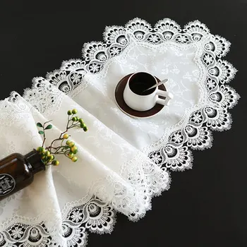 European embroidery table runner simple modern Lace table cloth pad white coffee table cloth TV cabinet table flag towel
European embroidery table runner simple modern Lace table cloth pad white coffee table cloth TV cabinet table flag towel