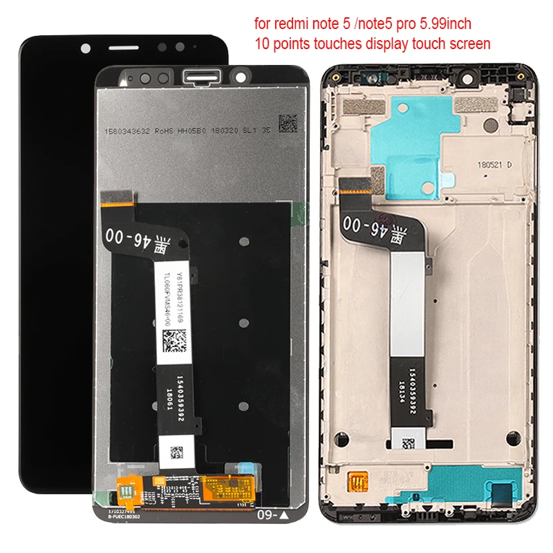 Lcd for Xiaomi Redmi Note 5 Screen Display Touch Screen Digitizer Replacement For Redmi Note5 Pro/note 5 Tested Screen 5.9
Lcd for Xiaomi Redmi Note 5 Screen Display Touch Screen Digitizer Replacement For Redmi Note5 Pro/note 5 Tested Screen 5.9