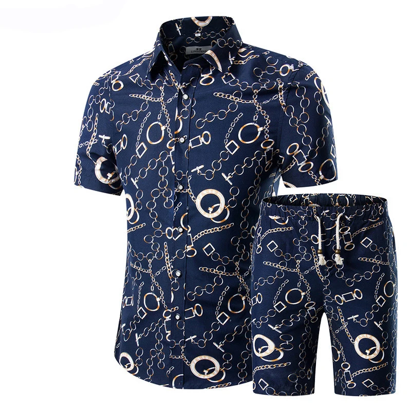 Plus Size 5XL 2019 Summer Fashion Men Floral Print Shirts+Shorts Set Men Short Sleeve Shirts blouse Two piece set Men Tracksuit
Plus Size 5XL 2019 Summer Fashion Men Floral Print Shirts+Shorts Set Men Short Sleeve Shirts blouse Two piece set Men Tracksuit