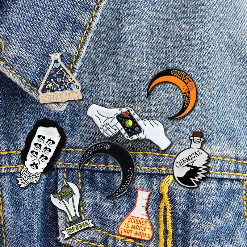 2018 new cartoon enamel brooches science spherical moon lapel pins Badge Cowboy Coat Jewelry Gift for women fashion accessories
2018 new cartoon enamel brooches science spherical moon lapel pins Badge Cowboy Coat Jewelry Gift for women fashion accessories