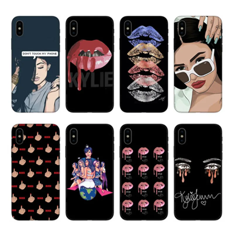 

Kylie jenner Kimoji Kim Kardashian kanye west norte Macio TPU Tampa da Caixa Do Telefone Coque Para iPhone 7 Alem de 6 6 s XS XR