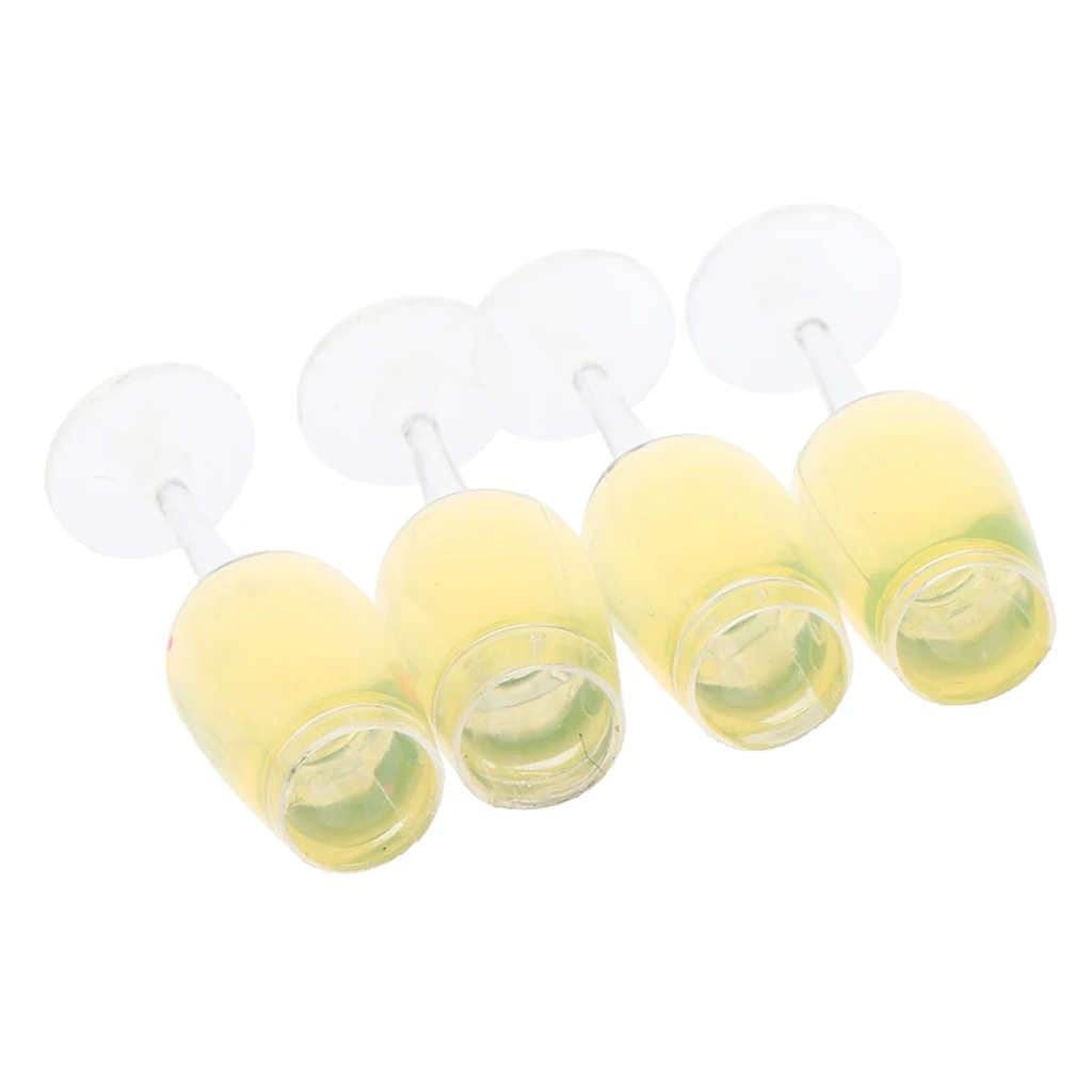4pcs Mini Wine Glasses Cups Miniature Dollhouse Wine Cup Model for 12th Dolls House, 0.63 inch Height