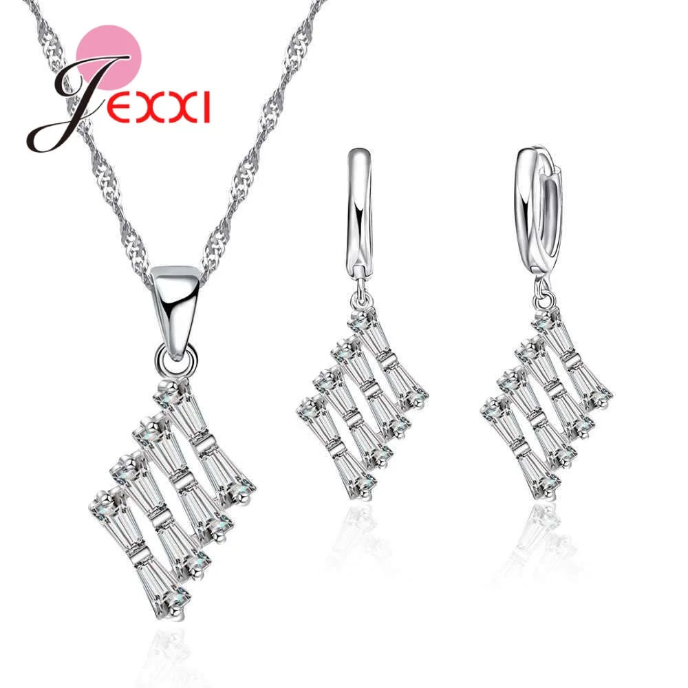 JEXXI Trendy Drop Shipping Brand New Women 925 Sterling Silver Cubic Zircon Wedding Necklaces Earring Jewelry Sets Accessory
JEXXI Trendy Drop Shipping Brand New Women 925 Sterling Silver Cubic Zircon Wedding Necklaces Earring Jewelry Sets Accessory