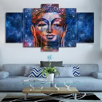 Modular Cuadros Art Decor 5 Piece HD Printed Canvas Buddha Statue Painting Blue Decor Wall Picture For Living Room
Modular Cuadros Art Decor 5 Piece HD Printed Canvas Buddha Statue Painting Blue Decor Wall Picture For Living Room
