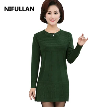 NIFULLAN 2020 Autumn Winter New Brand Women Pullover O-neck Knitted Long Sweater Dress Long Sleeve Fashion Jumper Mother Tops
NIFULLAN 2020 Autumn Winter New Brand Women Pullover O-neck Knitted Long Sweater Dress Long Sleeve Fashion Jumper Mother Tops