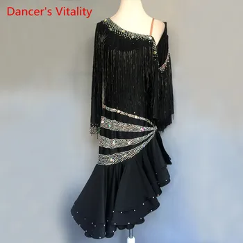 Senior Diamond Tassel Irregular Dress Women/Girls Latin Dance Costumes Adult Child Latin Dance Stage Performance Clothing
Senior Diamond Tassel Irregular Dress Women/Girls Latin Dance Costumes Adult Child Latin Dance Stage Performance Clothing