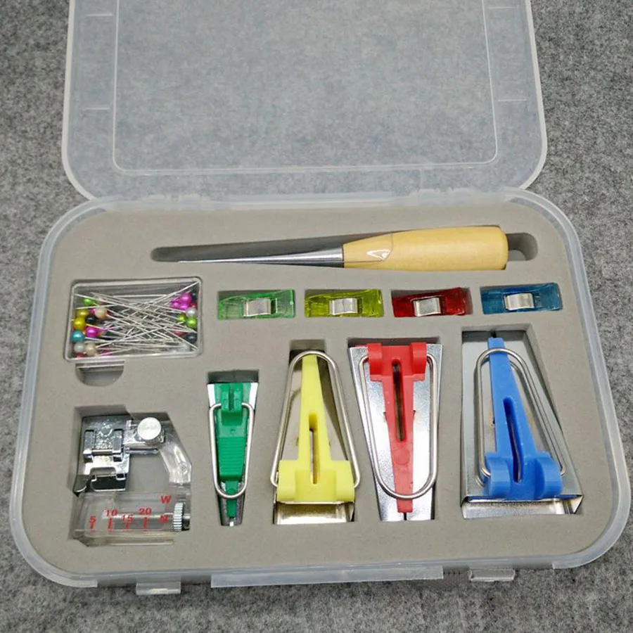 Tape Maker Set Box include Awl Pearl Needles Presser Foot Crimper Puller DIY Sewing Craft Tool Edger Curler 6/12/18/25MM
Tape Maker Set Box include Awl Pearl Needles Presser Foot Crimper Puller DIY Sewing Craft Tool Edger Curler 6/12/18/25MM