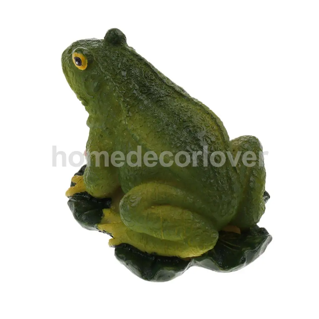 Mini Frog Resin Ornament Figurines Miniatures Bonain Decor for Home Garden Backyard Outdoor Decoration - Green