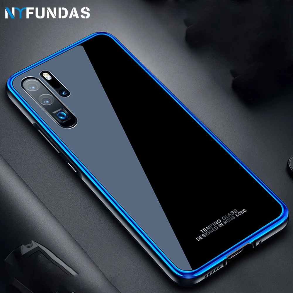 NYFundas чехол из закаленного стекла для телефона Huawei P30 Pro алюминиевого сплава