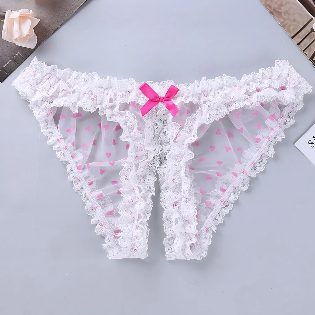 MSemis Pink Mens Sissy Lingerie Briefs Open Crotch Open Butt Ruffled Lace Trim See Through Sissy Underwear Gay Male Panties
MSemis Pink Mens Sissy Lingerie Briefs Open Crotch Open Butt Ruffled Lace Trim See Through Sissy Underwear Gay Male Panties