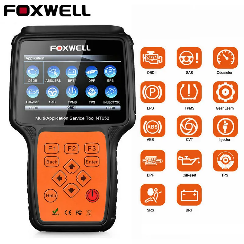 Foxwel NT650 OBD2 Code Reader Scanner Engine ABS Airbag EPB Oil TPMS 13 Reset OBD 2 Auto Diagnostic Tool OBD Automotive Scanner
Foxwel NT650 OBD2 Code Reader Scanner Engine ABS Airbag EPB Oil TPMS 13 Reset OBD 2 Auto Diagnostic Tool OBD Automotive Scanner