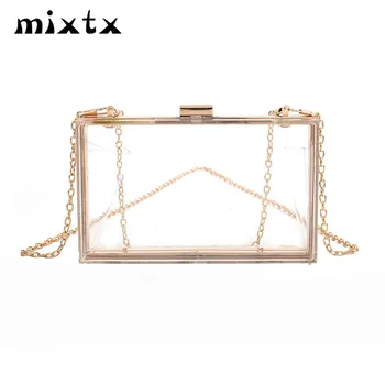 mixtx Women Box Messenger bag Glossy Clutch Sweet Lady Banquet Package Fashion Wallet Female Clear Chain Handbag Party Girl Bag
mixtx Women Box Messenger bag Glossy Clutch Sweet Lady Banquet Package Fashion Wallet Female Clear Chain Handbag Party Girl Bag