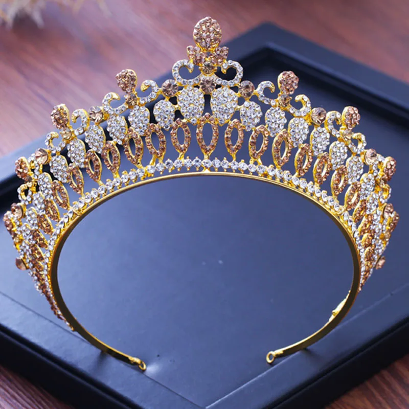 FORSEVEN Retro Baroque Style Crystal Bride Tiara Crown de Noiva Princess Diadem Headdress Wedding Hair Jewelry for Women Girl | Украшения и