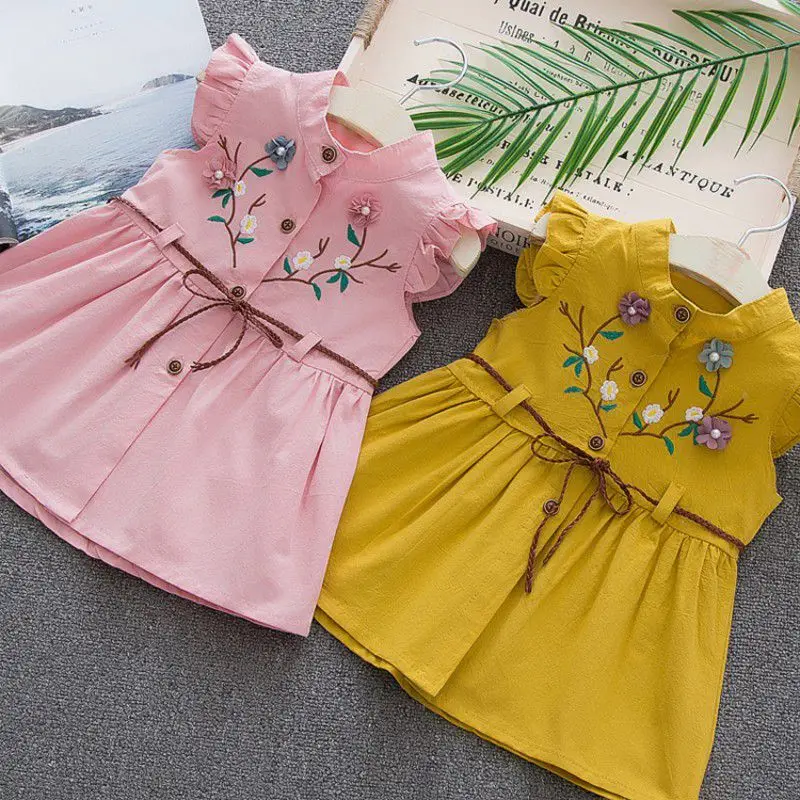 Summer girls princess dress new children's dress Cotton baby girl embroidered peach vest dress Belt children's dress 1-4Y
Summer girls princess dress new children's dress Cotton baby girl embroidered peach vest dress Belt children's dress 1-4Y