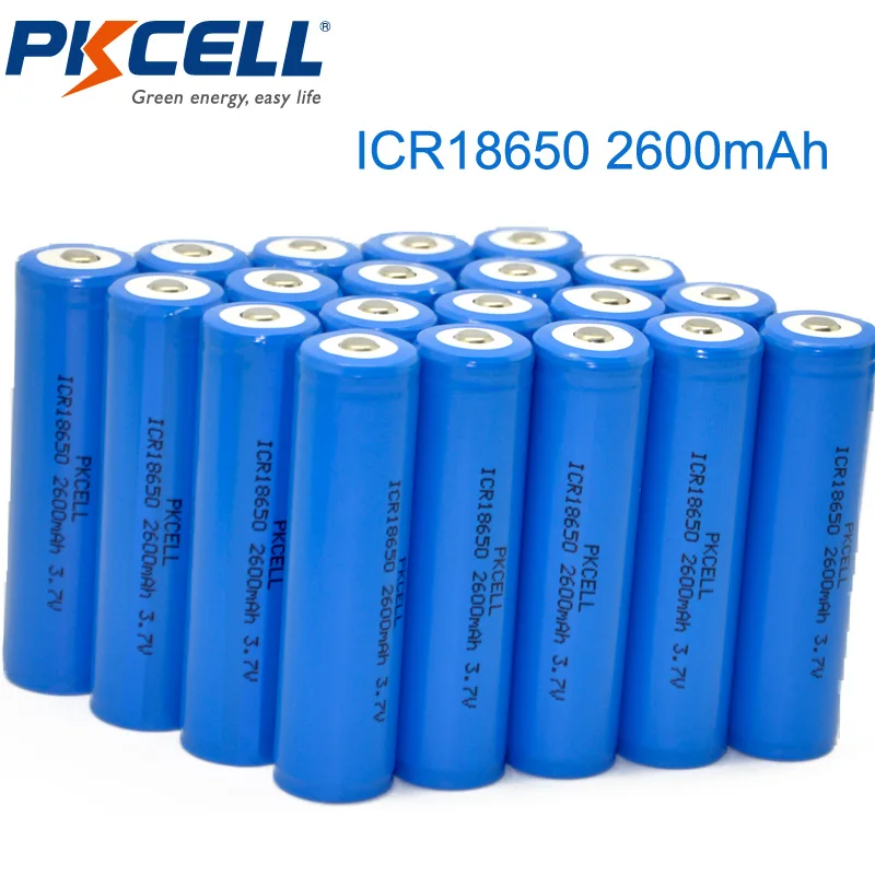20Pcs/lot PKCELL 18650 Battery 2600mah 3.7V Li-ion Rechargeable Battery Batteries ICR 18650 Lithium Battery Cell Button Top
20Pcs/lot PKCELL 18650 Battery 2600mah 3.7V Li-ion Rechargeable Battery Batteries ICR 18650 Lithium Battery Cell Button Top